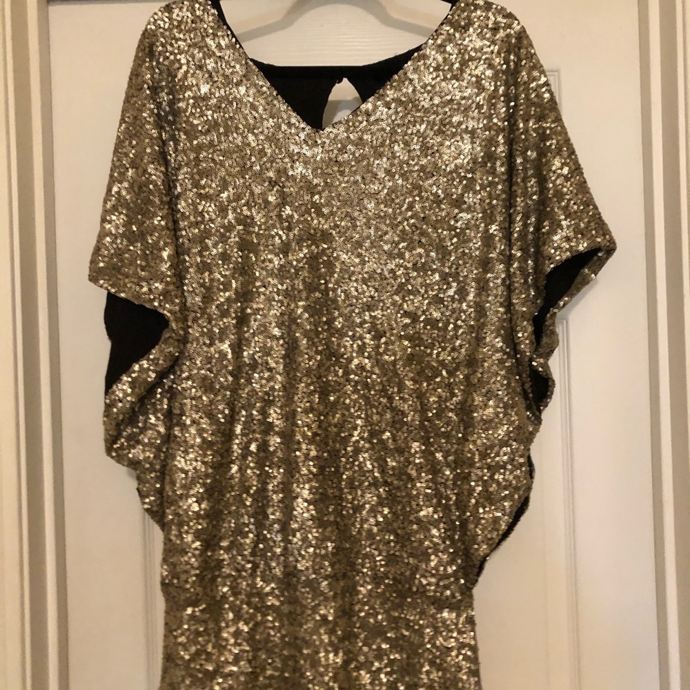 Gold sequin party dress